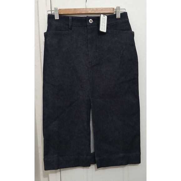 Heirloom amalgam new york womens small pencil jeans skirt dark blue split front - Picture 2 of 7